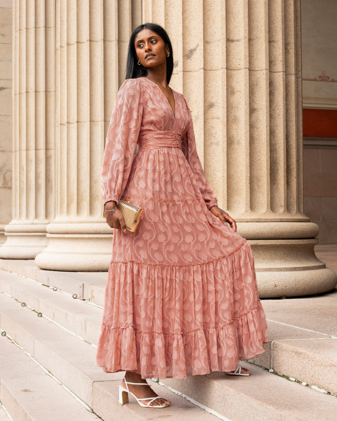 Noor Maxi Dress Blush – MISSMAYA NORWAY