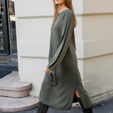Helene Midi Merino Dress Matcha