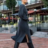 Helene Midi Merino Dress Anthracite