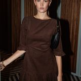 Rita Dress Dark Mocha Corduroy