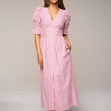 Andrea Dress Pink Seersucker