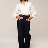 Amy Embroidered Shirt Sugar White Poplin