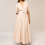 Maria Dress Golden Beige Poplin