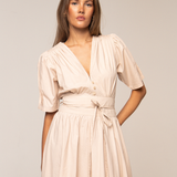 Maria Dress Golden Beige Poplin