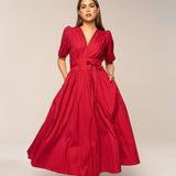 Maria Dress City Red Poplin