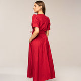 Maria Dress City Red Poplin