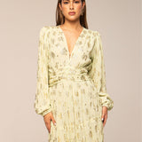 Noor Maxi Dress Lime Georgette