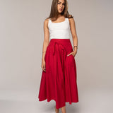 Astrid Skirt City Red Poplin
