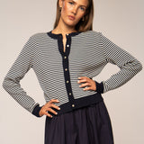 Molly Cardigan Navy Stripe
