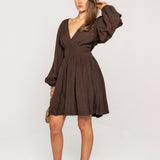 Amelie Dress Espresso Linen