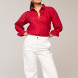 Amy Shirt City Red Poplin