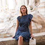 Otilie Dress Polka Blue