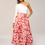 Astrid Skirt Rosso Fiore