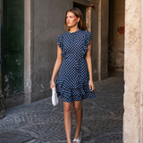 Otilie Dress Polka Blue