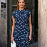 Otilie Dress Polka Blue