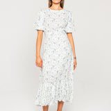 Johanna Dress Blue Fleur Linen