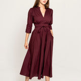 Maria Dress Rich Maroon
