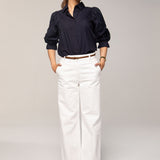 Amy Embroidered Shirt Marine Poplin