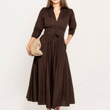 Maria Dress Chocolate Poplin