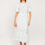 Johanna Dress Blue Fleur Linen