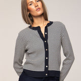 Molly Cardigan Navy Stripe
