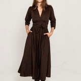 Maria Dress Chocolate Poplin