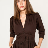 Maria Dress Chocolate Poplin
