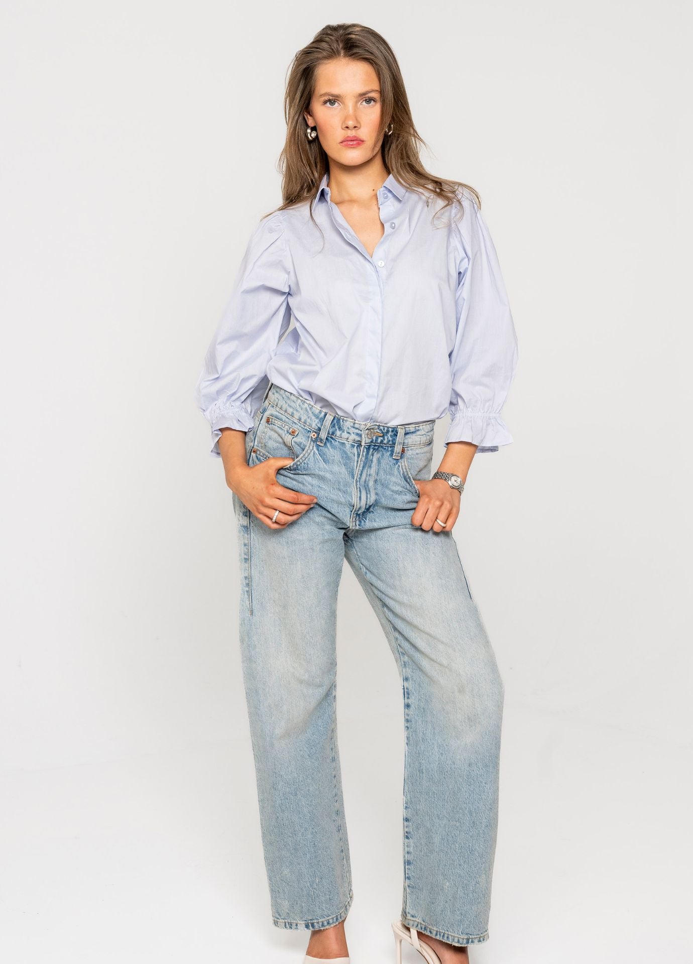 Amy Shirt Pretty Blue – MISSMAYA NORWAY