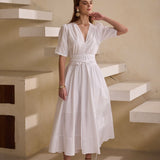 Maria Dress Sugar White Poplin