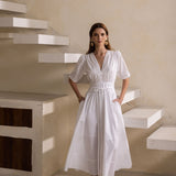Maria Dress Sugar White Poplin