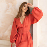 Amelie Dress Candid Apple Linen
