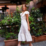 Valeria Wrap Dress Vanilla Gardenia