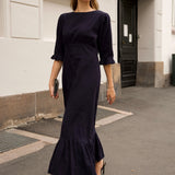 Rita Midi Dress Midnight Corduroy
