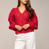 Fia Blouse Indian Red