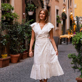 Valeria Wrap Dress Vanilla Gardenia