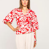 Nelli Wrap Top Rosso Fiore