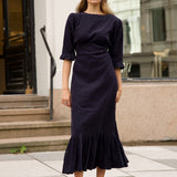 Rita Midi Dress Midnight Corduroy