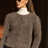 Ulla Mohair Cardigan Taupe