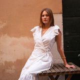 Valeria Wrap Dress Vanilla Gardenia