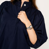 Ella Blouse Marine Poplin