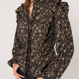 Maya Blouse Beige Botanic