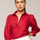 Amy Shirt City Red Poplin
