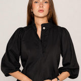 Ella Blouse Ebony Poplin