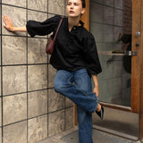 Ella Blouse Ebony Poplin