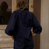 Ella Blouse Marine Poplin
