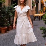 Valeria Wrap Dress Vanilla Gardenia