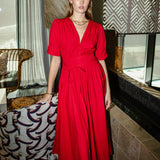 Maria Dress City Red Poplin (PRE-ORDER. DEL: WEEK 3)