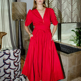 Maria Dress City Red Poplin (PRE-ORDER. DEL: WEEK 3)