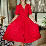 Maria Dress City Red Poplin (PRE-ORDER. DEL: WEEK 3)