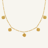 Orelia Multi Coin Figaro Necklace
